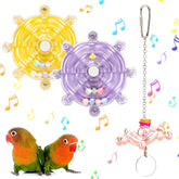 KUTKUT 3PCS Bird Toys for Parrots Colorful Bird Swivel Wheel Rotating Toys Parakeets Chewing Toys Interactive Spinner Rattle Parrot Toy Bird Toy Bird Cage Accessories for Small Medium Birds